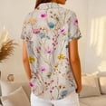 thumbnail image 5 of Womens Plus Size Casual Henley Waffle Knit Button-Up Top Short Sleeve Polo Shirt Hawaiian Shirt, 5 of 5