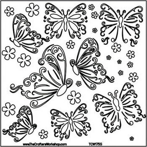 The Crafter's Workshop Stencil, 6" x 6", Butterflies