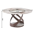 thumbnail image 3 of Montary Dining Table Set, Round 59" D Faux Marble Dining Table with Lazy Susan, Sintered Stone Dining Table, 3 of 6
