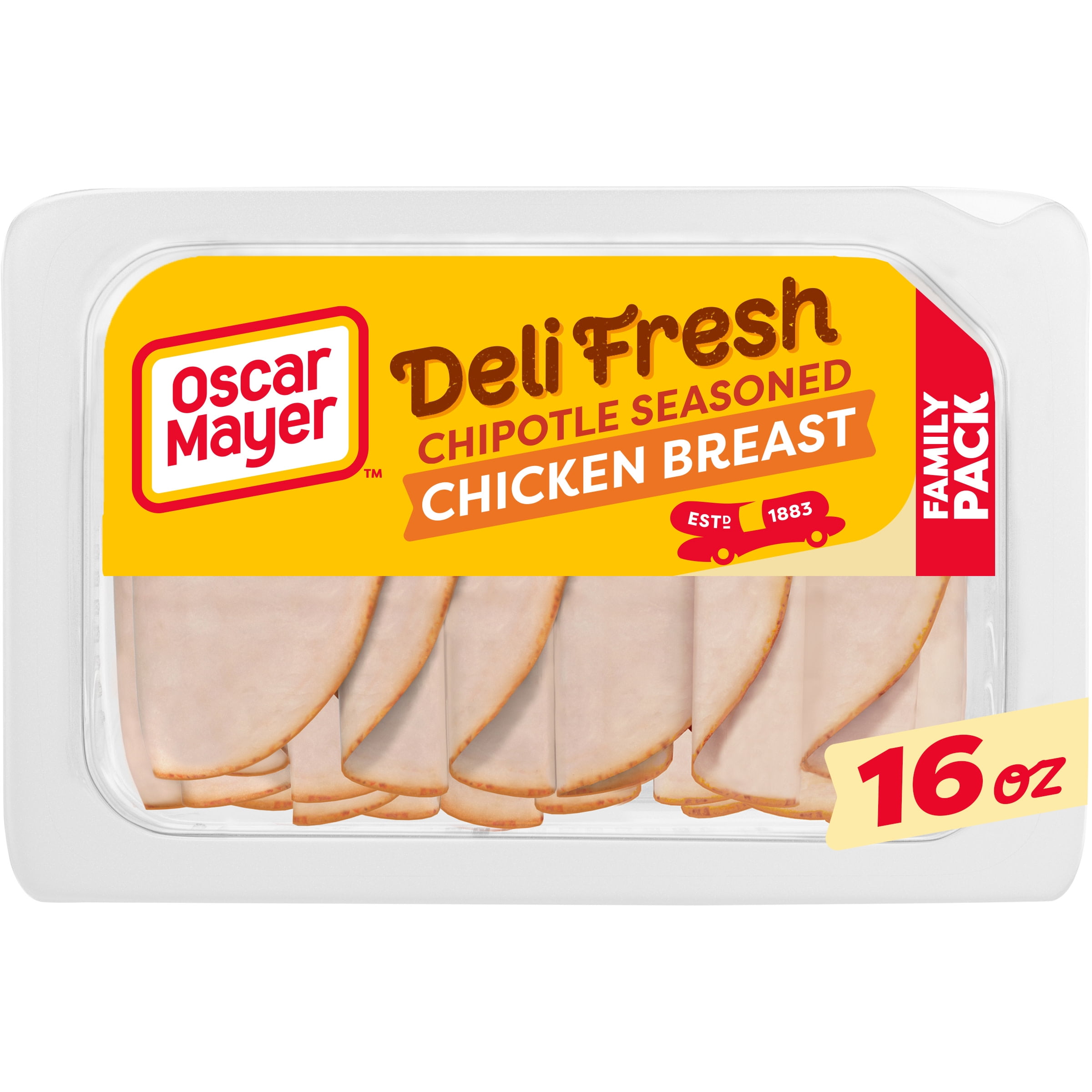 Oscar Mayer Deli Fresh Chipotle Seasoned Sliced Chicken Breast Deli Lunch Meat, 16 oz Package