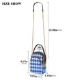 thumbnail image 3 of Leather Handbag Crossbody Bag Blue-purple Stripes, 3 of 7
