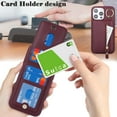 thumbnail image 3 of iPhone 12 pro max case with Card Holder, iPhone 12 pro max Phone Case Wallet for Women magsafe Compatible Wallet Detachable 2-in-1 for Men-Red Wine, 3 of 12