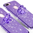 thumbnail image 4 of SOGA Diamond Bling Glitter Cute Phone Case with Kickstand Compatible for iPhone 8 Case, iPhone 7 Case,Rhinestone Bumper Slim with Ring Stand Girls Women Cover for iPhone 7/iPhone 8 Phone Cover Purple, 4 of 5