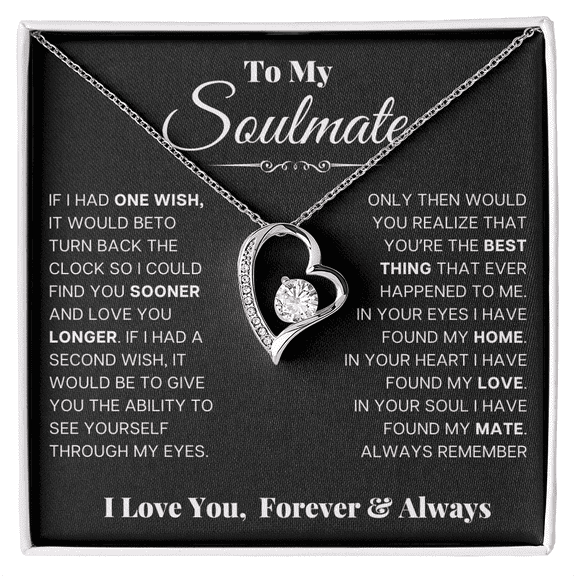 Soulmate Forever Love Necklace, Valentines Gift for Wife, Girlfriend