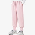 thumbnail image 4 of Bixock Toddler Boys Sweatpants Elastic Waist Jogger Pants Cotton Kids Solid Color Side Pocket Fleece Lined Loose Stretch Fall Winter Sport Daily Wear Size 3-4Years, 4 of 5