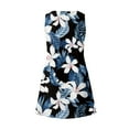 thumbnail image 5 of Huresd Tank Dress for Women 2024 A Line Flowy Mini Dress with Pocket V Neck Sleeveless Hawaiian Palm Tree Print Beach Dresses for Women Blue L, 5 of 5