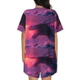 thumbnail image 6 of Rateoe Mystical Dragon Under Moon Pattern Women's Short-Sleeved Pajama Set - 2 Piece Soft and Lightweight Sleepwear Set-XX-Large, 6 of 7