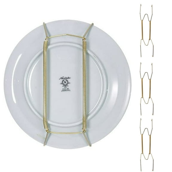 Steger 4PCS Invisible Plate Hangers Wall Plate Hangers Stainless Steel Decorative Wire Plate Hangers Holders Wall Hooks for Decorative Plates and Art