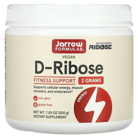 Jarrow Formulas Ribose, Supports: Muscle Recovery,Energy,Endurance, 200 g (7.05 OZ)