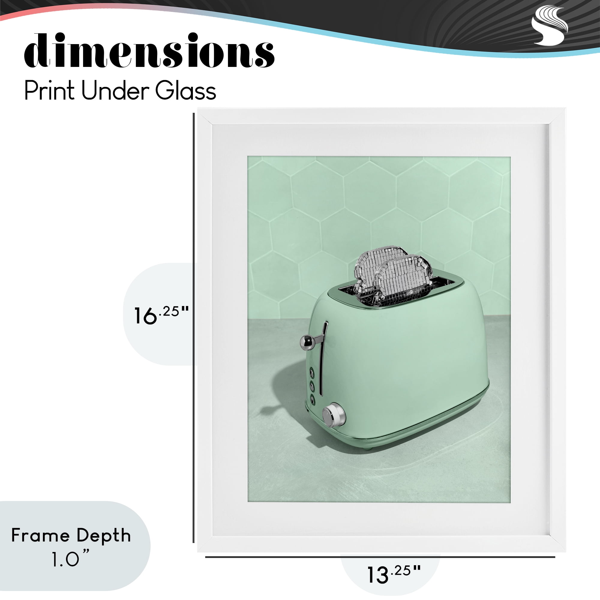 Stupell Industries Disco Toaster Over Green White Framed Print Under Glass, design by LISH Creative