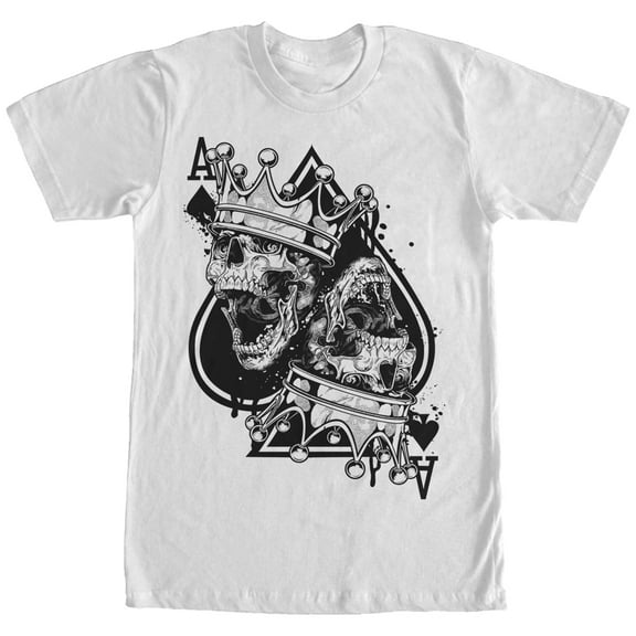 Men's Lost Gods Death Ace of Spades  Graphic Tee White Large