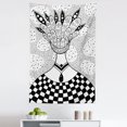 thumbnail image 1 of Alien Trippy Tapestry, Monochrome Hand Drawn Look Sketchy Abstract Surreal Portrait Print, Fabric Wall Hanging Decor for Bedroom Living Room Dorm, 5 Sizes, Charcoal Grey White, by Ambesonne, 1 of 1