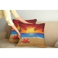 thumbnail image 3 of Ambesonne Summer Throw Pillow Cover 2 Pack, Cartoon Ocean Beach Palm, 20", Red Yellow Blue, 3 of 6