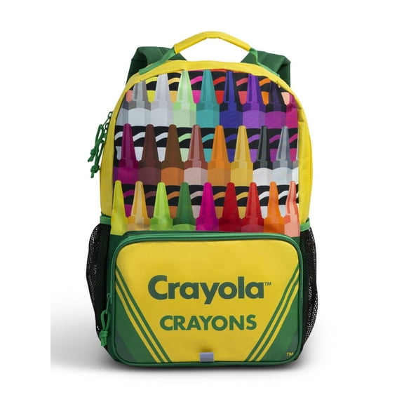 Crayola Crayons of Fun Unisex All over Print Nylon Backpack 18" x 12" x 15", Yellow Multi-Color