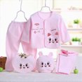 thumbnail image 2 of Caqnni 5Pcs Preemie Unisex Baby Boy Girl Cotton Layette Outfit Set Baby Cotton Clothes Suit for tosize Gifts Set, 2 of 4