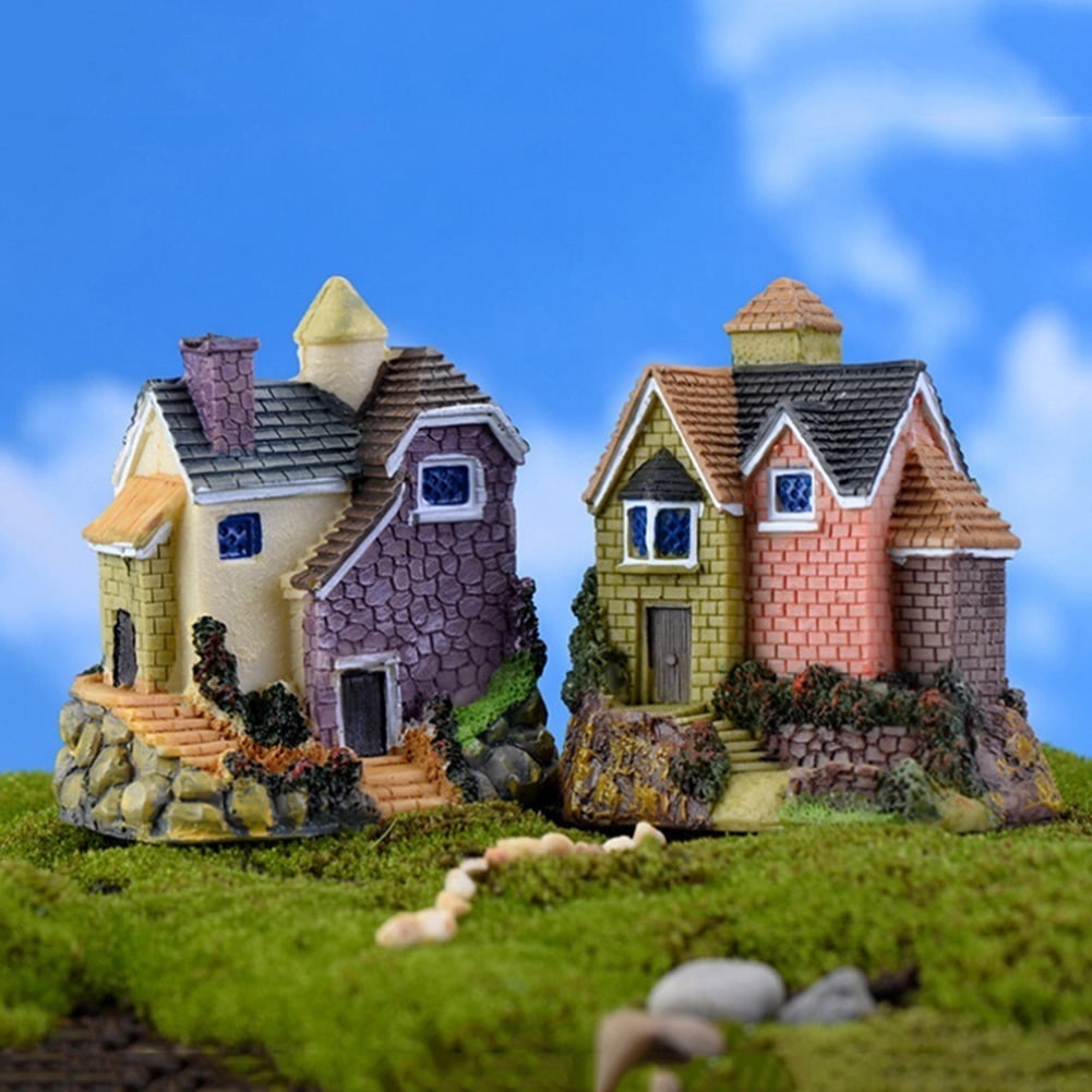Jisheng Fairy Garden Miniature Resin Thatched House Micro Landscape  Ornament Decoration - Walmart.com