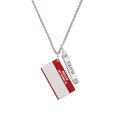 thumbnail image 2 of Delight Jewelry Acrylic Red "Hello" Name Tag Silvertone Believe Faith Prayer Hope Bar Charm Necklace, 23", 2 of 4