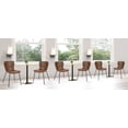 thumbnail image 2 of Sillas de Comedor con Respaldo Acolchado de Ante, Sillas de Sala de Estar Mid Century con Patas de Metal Negro Marrón, 2 of 3