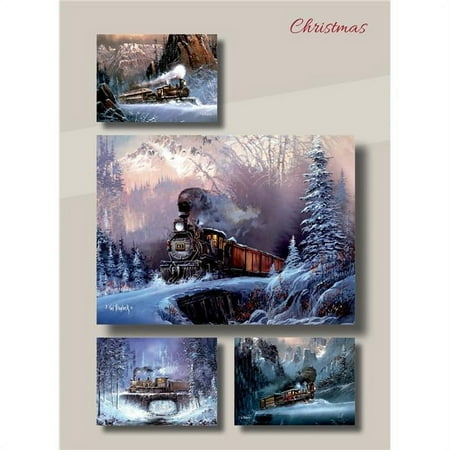 Heartland Wholesale 265550 Boxed - Card Christmas-Trains with Scripture - Box of 12