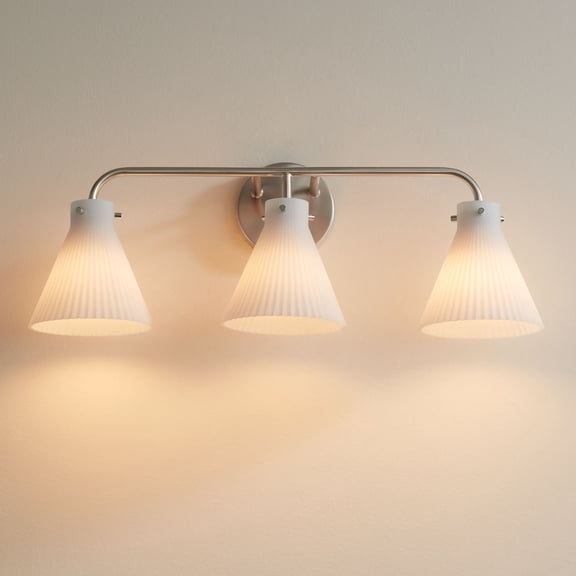 Possini Euro Design Possini Euro Cielo 24" Wide Brushed Nickel 3-Light Bath Light