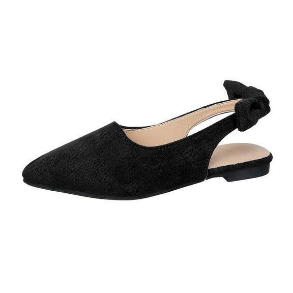 Xiaoxatg Women's Casual Shoes Pointed Toe Ballet for Comfortable Work and Everyday Wear Stylish On Design 8 Black