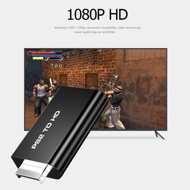 Reproductor De Audio Y Video Adaptador convertidor de vídeo compatible con PS2 a HDMI con salida de audio de 3,5 mm