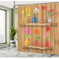 thumbnail image 5 of Ambesonne Floral Shower Curtain, Cartoon Flowers in Vase, 69"Wx70"L, Multicolor, 5 of 5