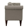 thumbnail image 3 of Benjara Ria 75 Inch Settee Chaise, 2 Pillows, Beige Polyester, Brown Solid Wood, 3 of 5