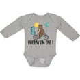 thumbnail image 3 of Inktastic 1st Birthday Bear on Bicycle 1 Year Old Boys or Girls Long Sleeve Baby Bodysuit, 3 of 5