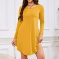 thumbnail image 2 of Robe T-Shirt à Poche, Robe Midi Ample à Manches Longues à Col Rond, Robe Facile pour Tous les Jours pour Femmes, Maternité, Voyage et Tenue de Fin de Semaine Orange G, 2 of 5