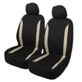 thumbnail image 1 of 4uds Coche Asiento Cubiertas Cabeza Descanso Cubierta Coche Asiento Cubiertas Beige Negro, 1 of 8