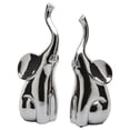thumbnail image 1 of Figuras Decorativas de Cerámica Crown Baccara Elefantes 2 piezas Color Plata, 1 of 5