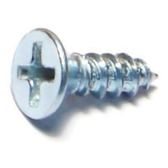 #8 x 1/2" Zinc Plated Steel Phillips Flat Head Sheet Metal Screws