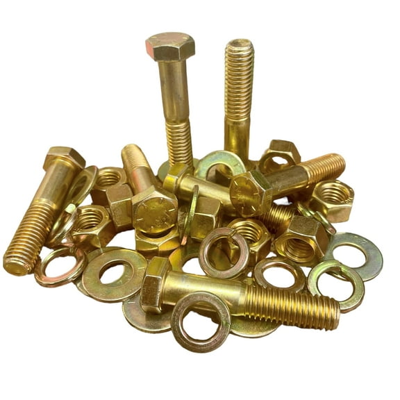 Grade 8 Coarse Thread Bolt Nut & Washer Assortment Kit, Hex Bolts, Hex Nuts, Nut Bolt Kit- 1,250 pieces