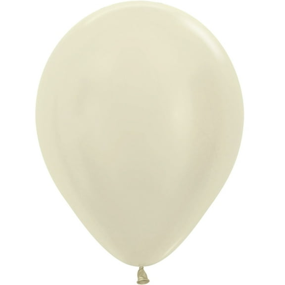 5 inch Sempertex Pearl Ivory Latex Balloons (100 Pack) - Party Supplies Decorations