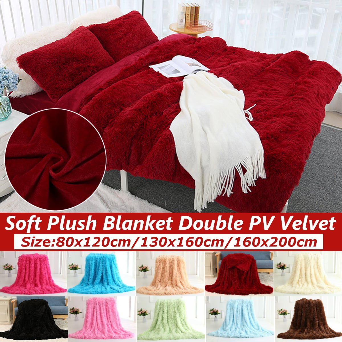 130x160cm 160x200cm Double Soft Silky Plush Blanket Winter Warm Throw Blanket Home Office Walmart Canada