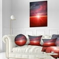 thumbnail image 3 of Designart Red Poppies Field at Sunset - Modern Landscape Printed Throw Pillow - 12x20, 3 of 5