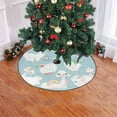thumbnail image 2 of FMSHPON Beautiful Alpacas Floral Blue Xmas Christmas Tree Skirt Stand Mat for Holiday Party Decoration Indoor Outdoor 48 inches, 2 of 3