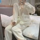 thumbnail image 4 of Conjunto de pijamas de forro polar, conjunto de pijamas de forro polar para mujer, pijamas de invierno difusos, ropa de dormir esponjosa, ropa de dormir, estándares líderes en la industria, 4 of 12