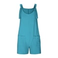 thumbnail image 4 of LEKODE Jumpsuits Rompers Sleeveless Jumpsuits Adjustable Outfits Loose Overalls Ruched Rompers Travel Jumpsuits for Women Casual Soft Cute Clothes Summer Rompers for Women 2026 D Sky Blue XXL, 4 of 7