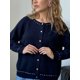 thumbnail image 5 of Cárdigan de manga larga con cuello redondo para mujer, suéter de punto de un solo pecho, tejido informal cálido, otoño e invierno, 2024, 5 of 5