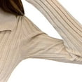 thumbnail image 6 of Slatcetga Long Sleeve Turn Down Collar Rib Knit Top Shirt Women Short Wrap V Neck Tie Front Knit Open Front Outwear Apricot Free Size for 82.7-132.3lb, 6 of 8