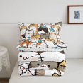 thumbnail image 5 of meiyoeat Cartoon Cat Pattern Twin Comforter Sets,Cute Print Bedding Set,Polkadot Reversible,2pcs,1 Comforter and 1 Pillowcase, 5 of 7