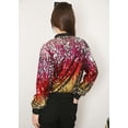thumbnail image 3 of Womens Sequin Long Sleeve Front Zip Jacket with Ribbed Cuffs, 3 of 5