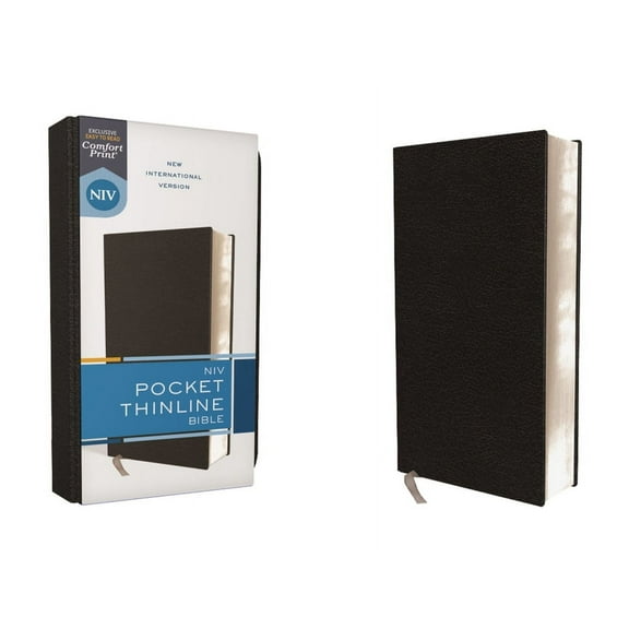 Niv, Pocket Thinline Bible, Bonded Leather, Black, Red Letter, Comfort Print, (Hardcover)