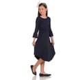 thumbnail image 2 of Honey Vanilla Girls' Fit and Flare Midi Dress with Bell Sleeve and Easy Removable Label Navy X-Large 11-12 Years, 2 of 4