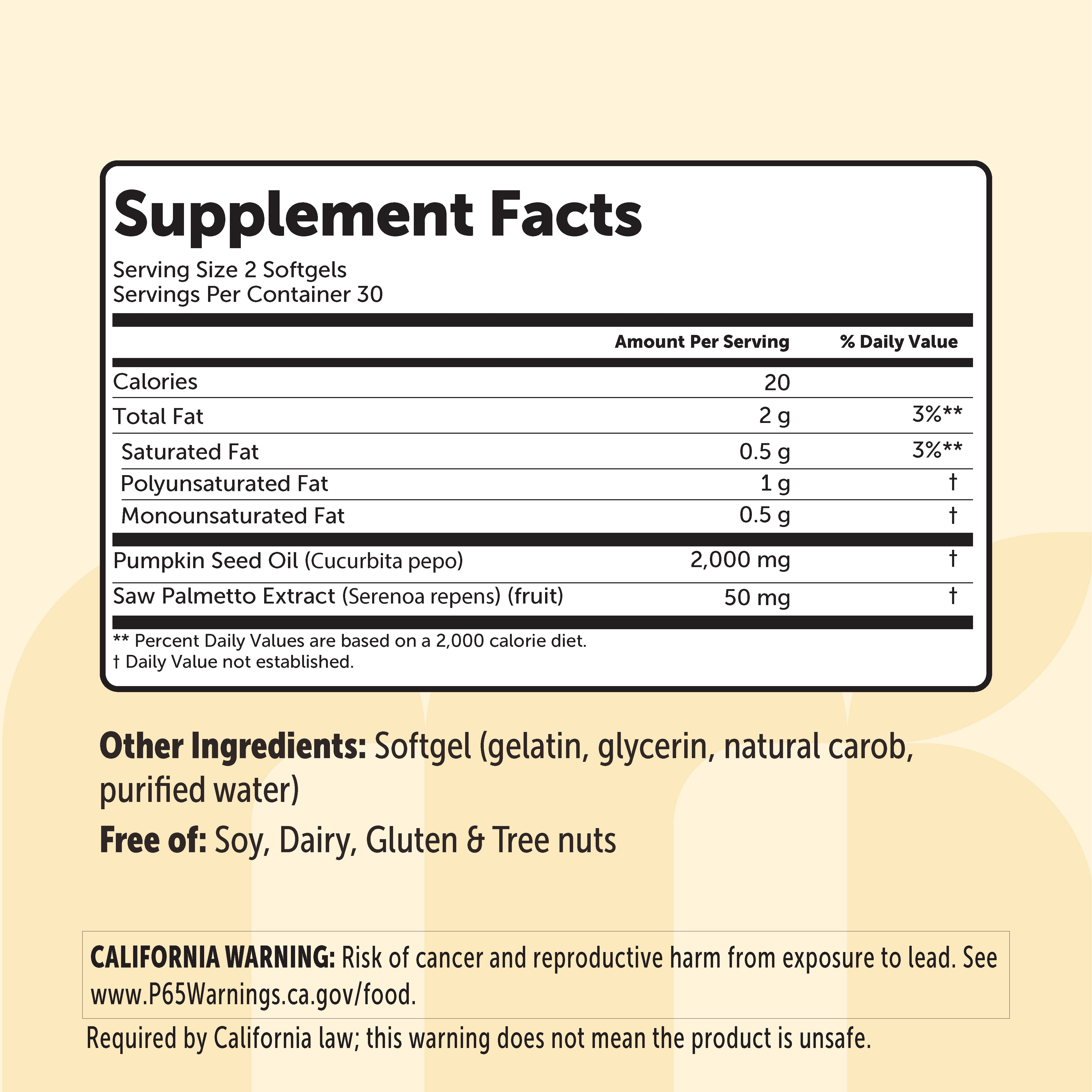 Micro Ingredients Pumpkin Seed Oil with Saw Palmetto, Cold Pressed, Pure Virgin Oil, Essential Fatty Acids, & Phytosterols, 60 Softgels