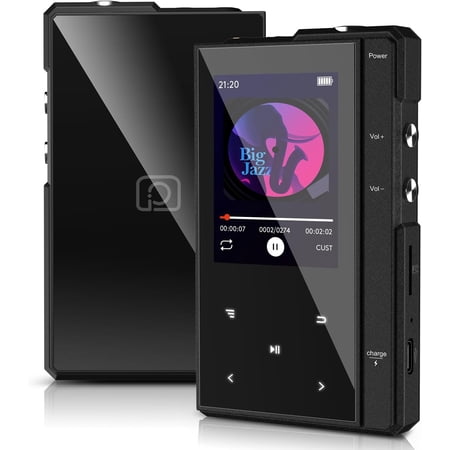 32GB MP3 Player with 90 Hours Long Life, 5.0, Z6 Digital Audio Player with Loud Speaker, 2.4'' IPS Portable Music Player,FM Radio,Voice Recorder Support up to 256GB(Black)