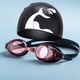 thumbnail image 1 of 1 Uds. Gafas de natación antivaho, gafas de natación para hombres y mujeres adultos resistentes a los rayos UV, gorros de natación-color envío aleatorio, 1 of 4