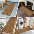 thumbnail image 5 of Vintage Rattan 2'x6' Runner Rugs for Hallway Kitchen Bedside Non Slip Washable, Minimalist Abstract Wicker Texture Brown Entryway Rug Runners with Rubber Backing, Long Carpet Runner for Laundry Room, 5 of 8